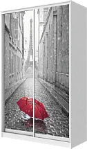 Шкаф-купе 2-х дверный с фотопечатью Париж, зонтик 2300 1500 420